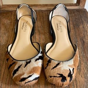 Talbots leather and animal print flats